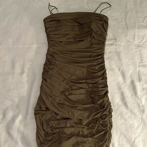 Princess Polly Green Ruched Dress